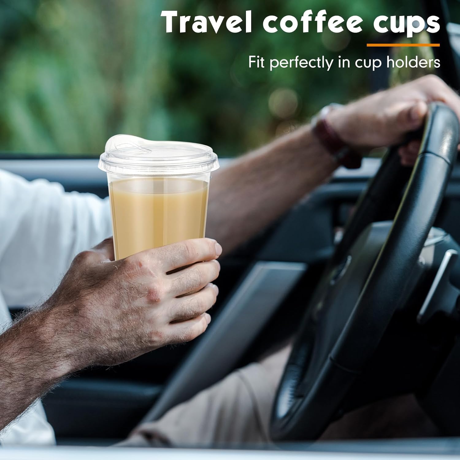 Baderke 50 Pcs Round Bottom Plastic Cups with Sip Lids Clear Disposable Iced Coffee Cups for Smoothie Cold Beverage Coffee Shops and Party Catering(18 oz,Clear) - Image 6