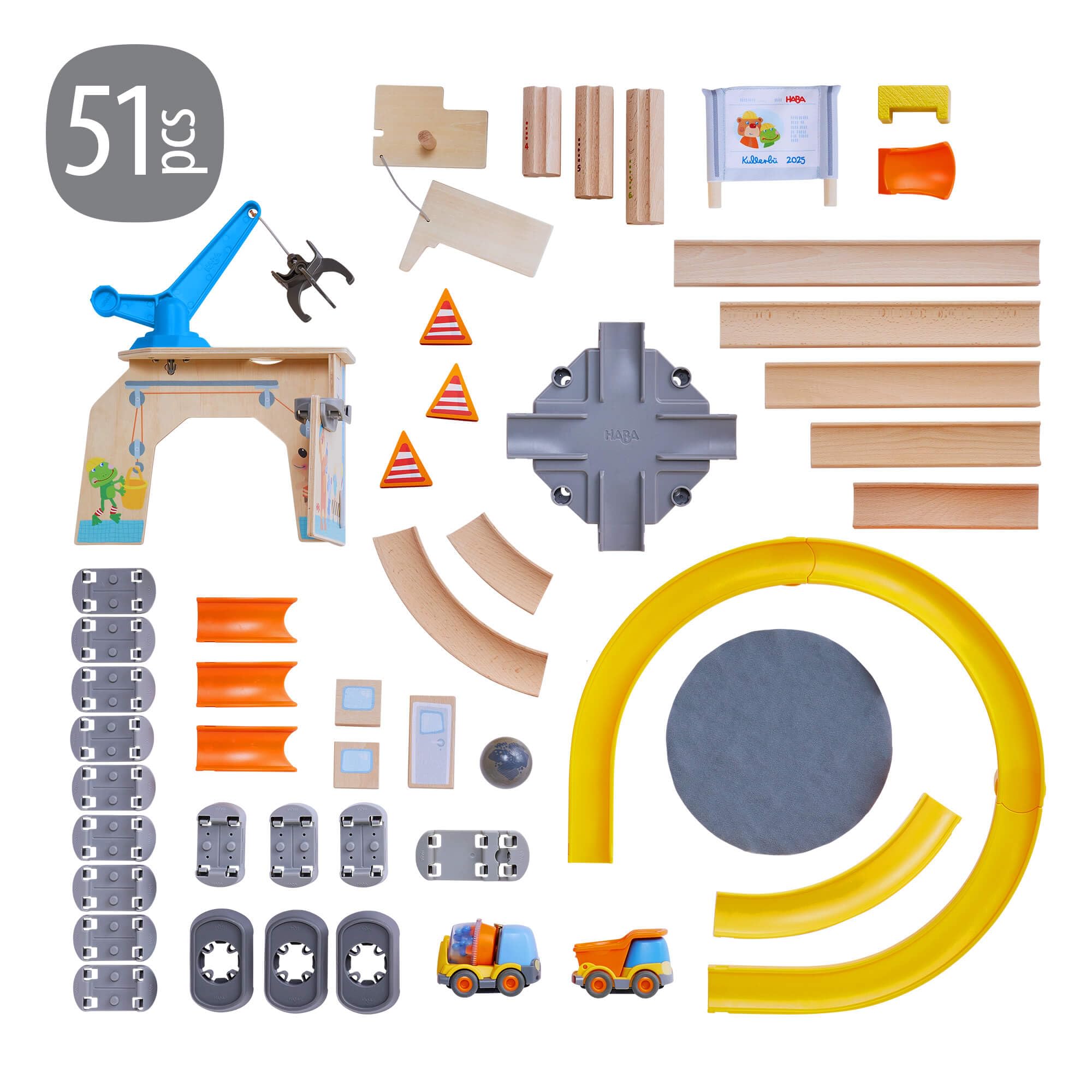 Amazon.com: HABA Kullerbü Construction Zone Track Set: STEM Toy