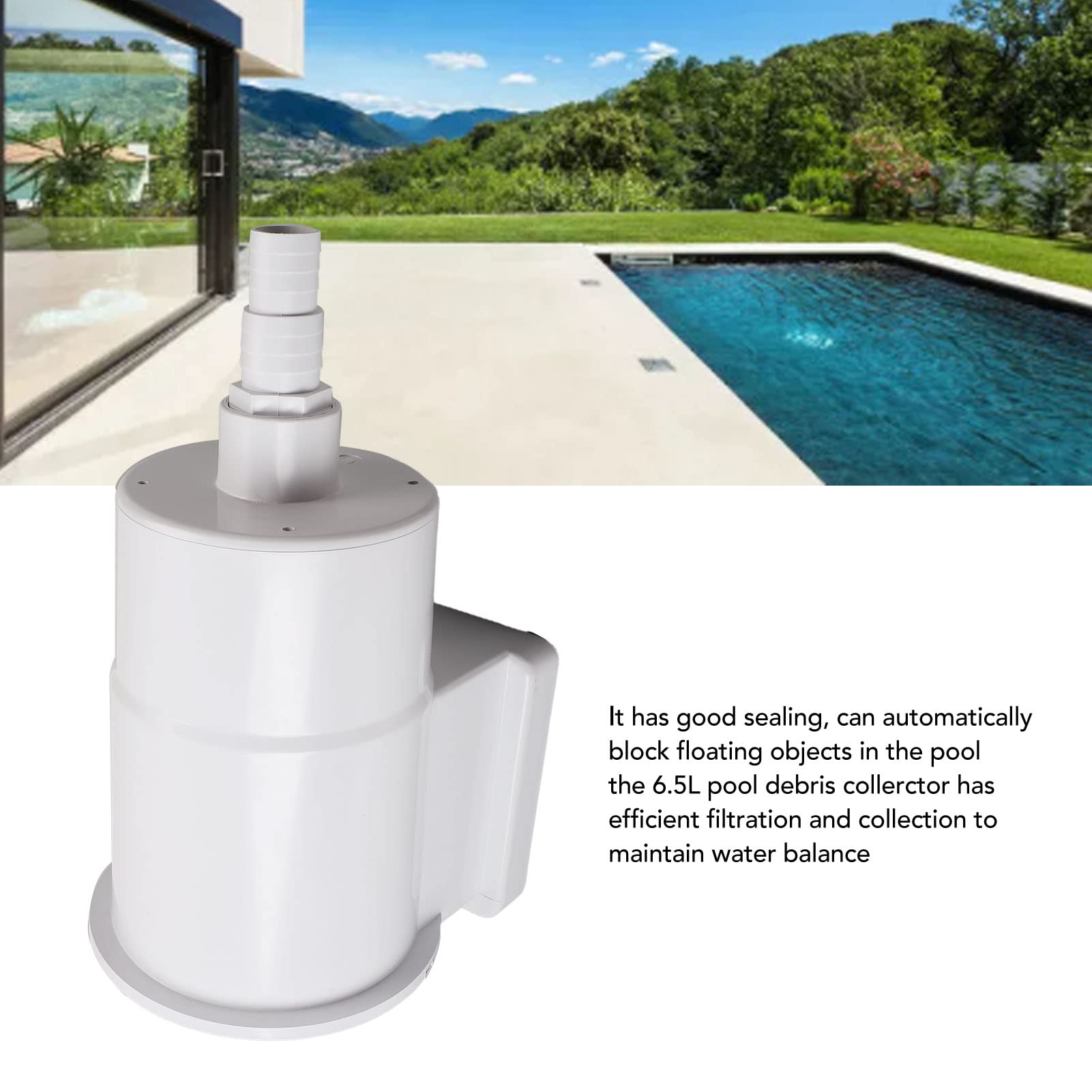 Dla G1, na ścianę basenu nad zbiornikiem gruzu filtr Skimmer, ABS, 1/2 gwint wewnętrzny, 6,5 l