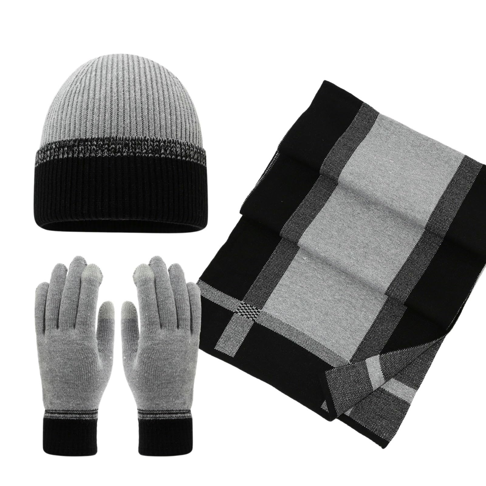 Gorro, bufanda y guantes de tres piezas contra el viento y frío extremo unisex