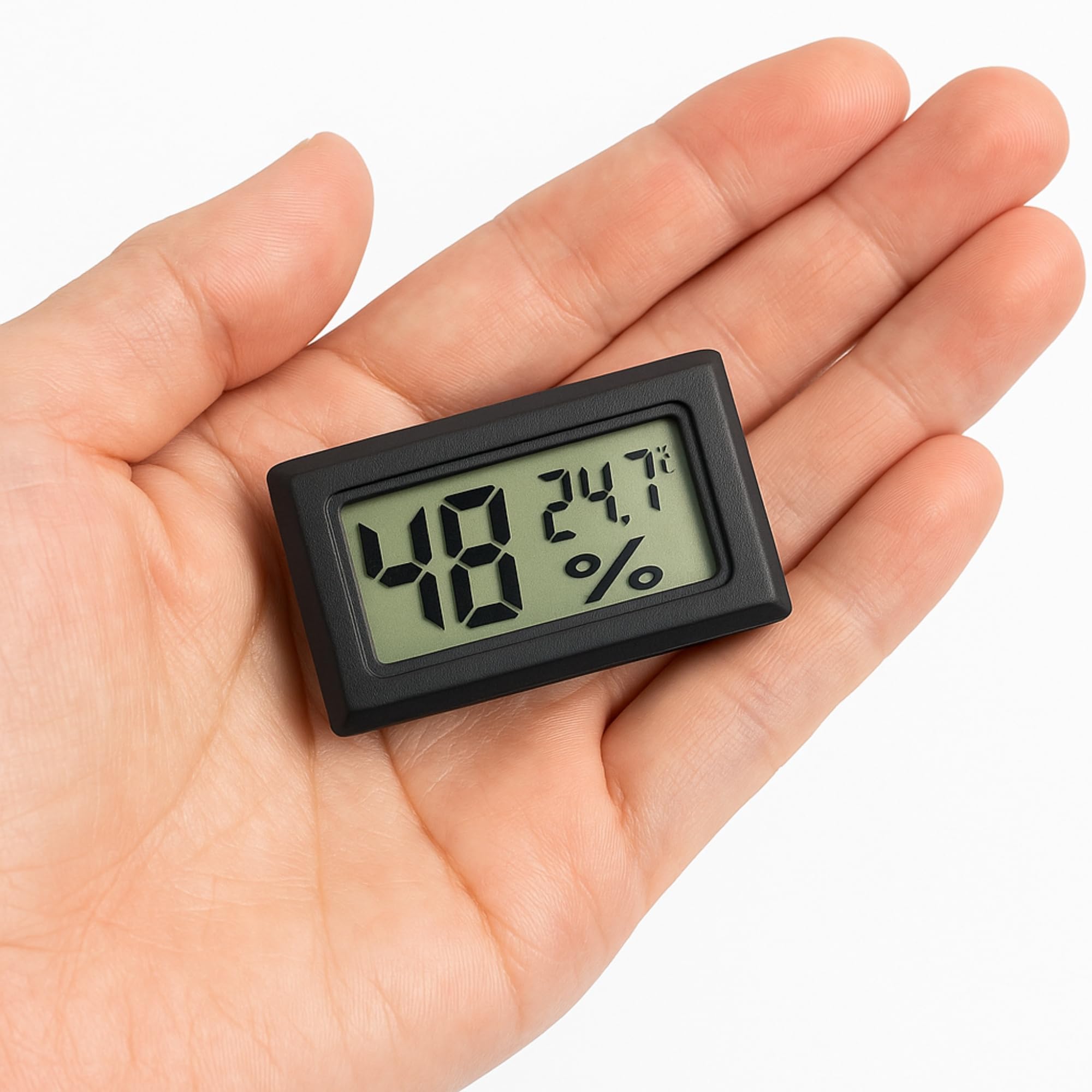 Perlotus Dijital LCD Nem Sıcaklık Ölçer Mini Termometre Probsuz