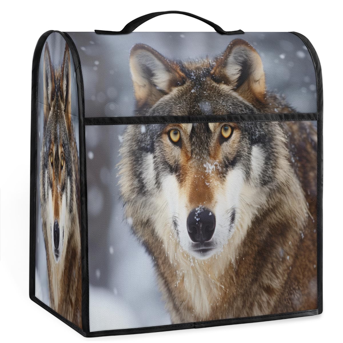 Coffee Maker Cover Wolf Pattern Kitchen Appliance Covers Small Appliance Covers Blender Cover Juicer Cover Dust Covers for Kitchen Appliances with Top Handle and Pockets,Washable,C290