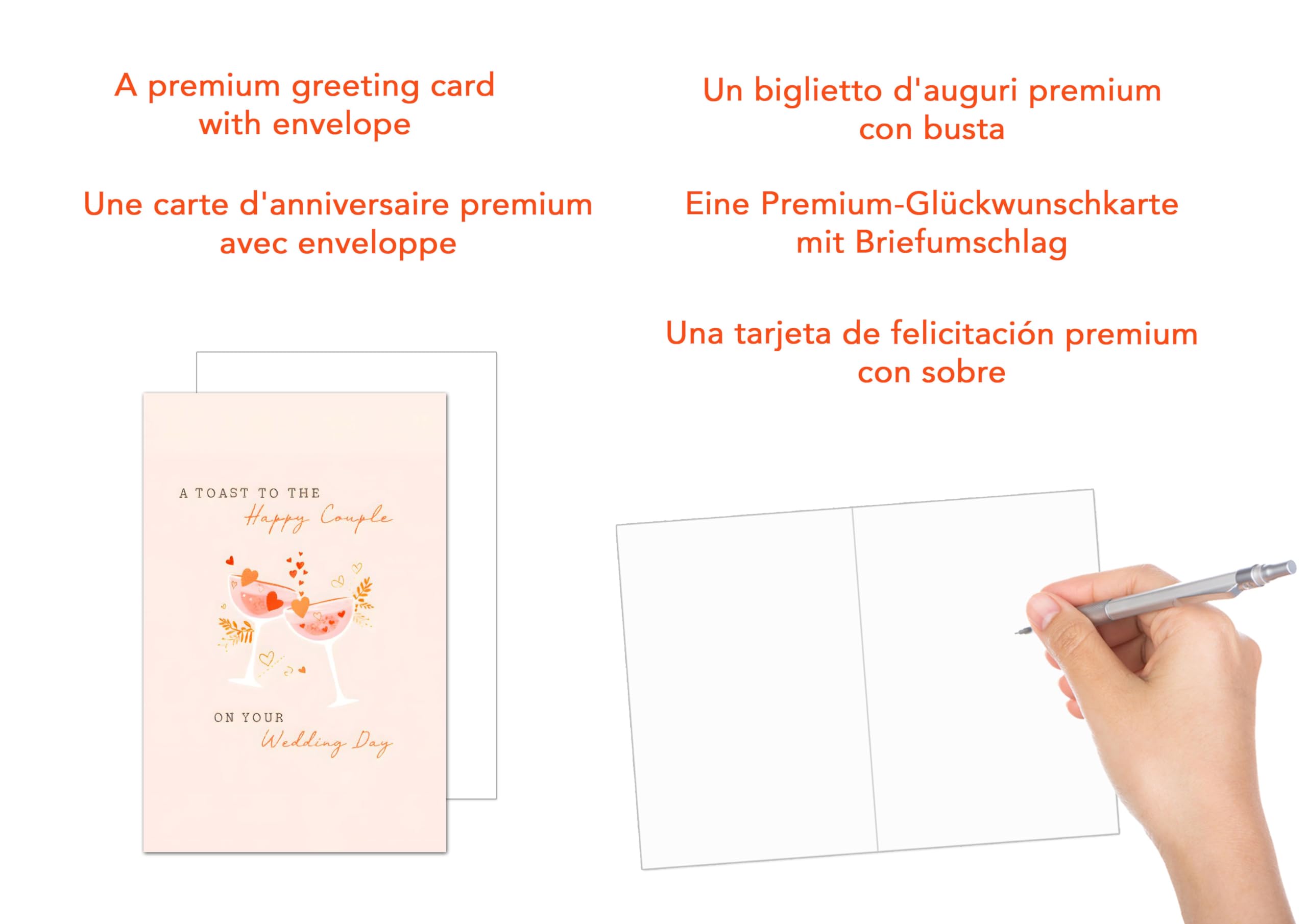 Edition Seidel Biglietto di auguri per matrimonio con busta in carta Kraft, biglietto di auguri per matrimonio con scritta Just Married Wedding sposo (H480 SW024