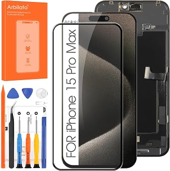Incell Screen for iPhone 15 Pro Max Screen Replacement for iPhone A2849 LCD Screen A3105, A3106, A3108 3D Touch Display Digitizer Assembly Repair PartsBlack No Frame