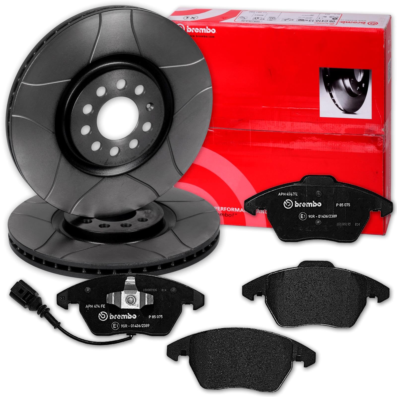 brembo Geschlitzte Bremsscheiben + Beläge vorne