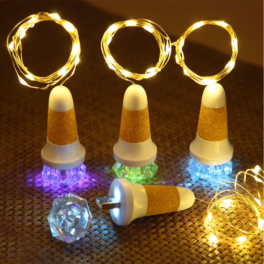 Nanyaciv Light Famtasme Led String Bar Rechargeable Luminous Bottle Cover Diamond-Shaped Cork Atmosphere Creating Night