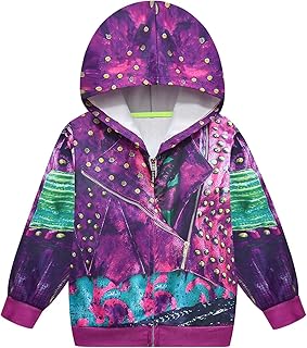 KIDHF Girls Zip Hoodie Moana Sweatshirt Children Coat Cartoon Outwear Jacket