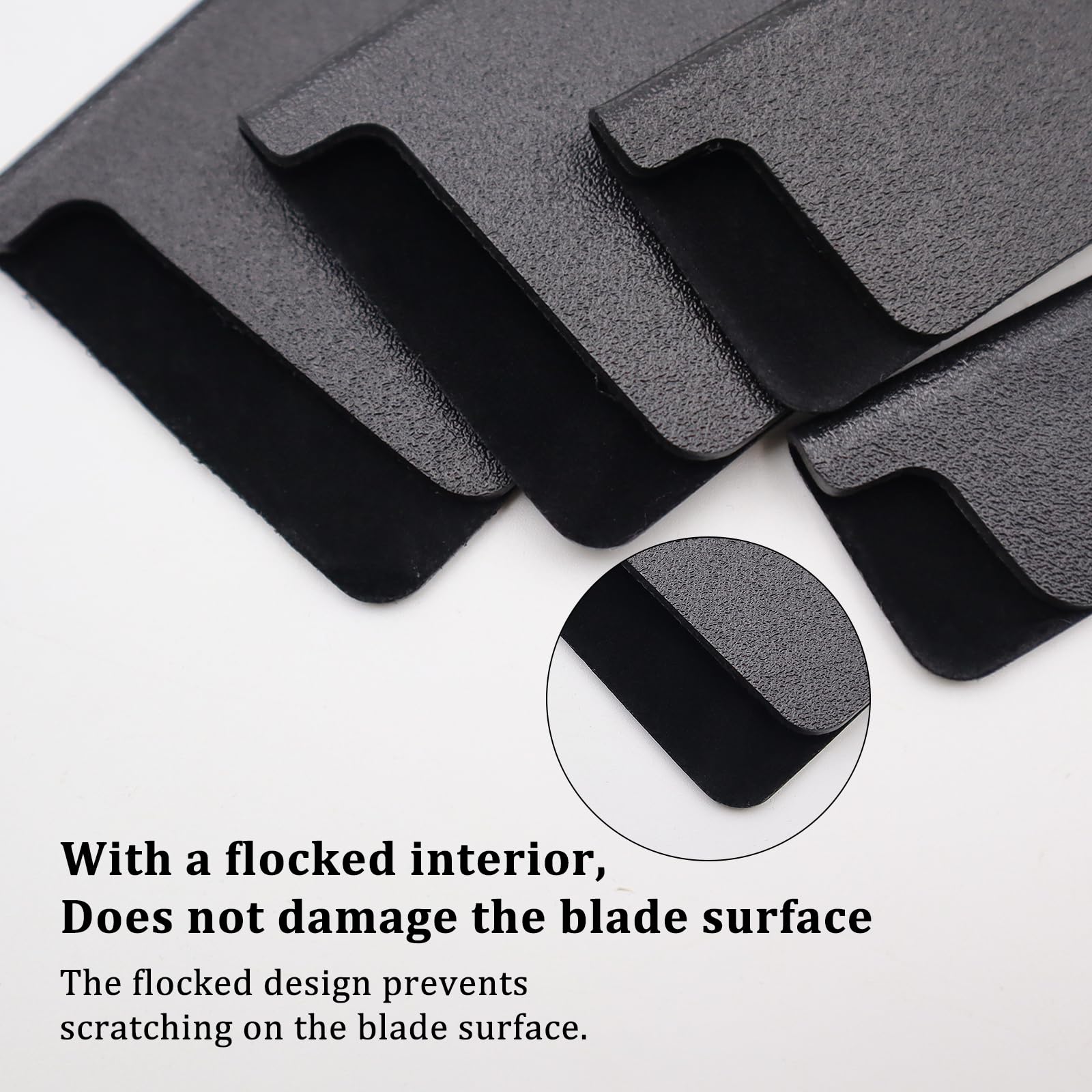 8 Piezas Funda Protectora para Las Cuchillas con Suave Fieltro Interior ABS Funda Cuchillos Cocina Protectores Universales Seis Tamaños Diferentes Puede Proteger Cuchillos Daños (Negro)