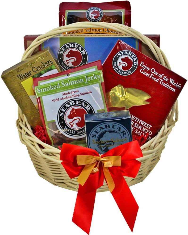 Smoked Salmon Seafood Lovers Red Gourmet Food Gift Basket