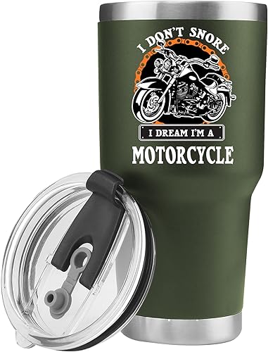 Panvola Vaso de acero inoxidable con texto en inglés "I Don't Snore I Dream I'm A Motorcycle Snorers Motorcyclist Gift Biker Rider For Dad Husband