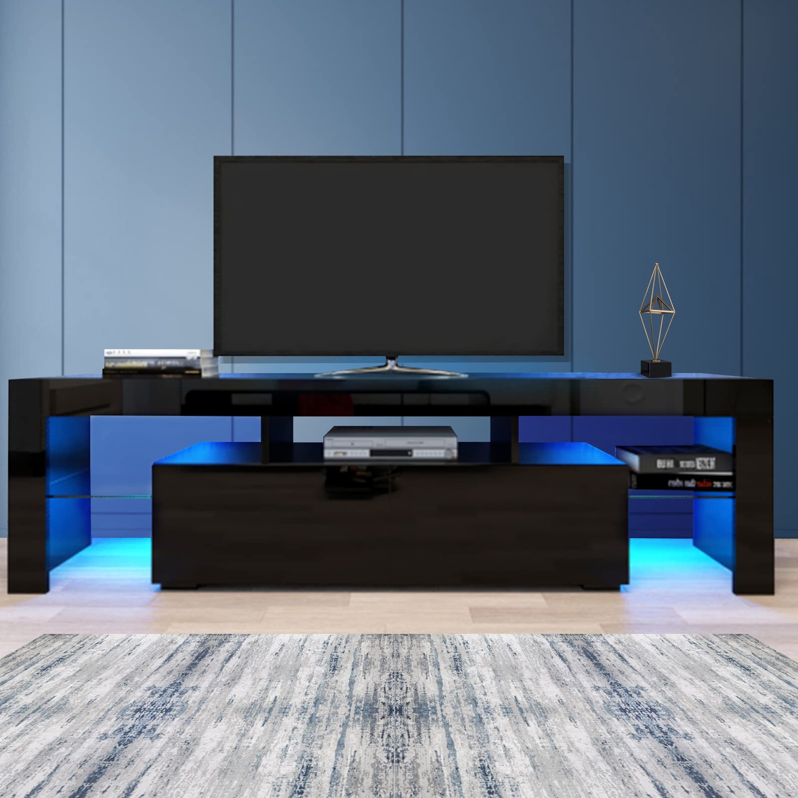 Dsdnoo TV Stand Modern TV Stand with LED Lights 16 Million Colors, 29