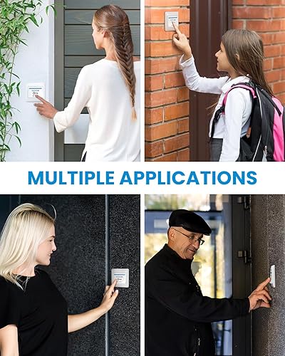 Miniatura 6 de GateNear Botón de puerta fácil para uso en interiores, interruptor de contacto momentáneo de reinicio automático, interruptor de liberación con