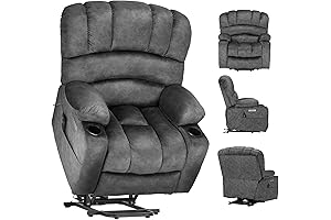 DURASPACE Power Lift Recliner Electric Lift Massage Recliner Chairs for Seniors (Gray)
