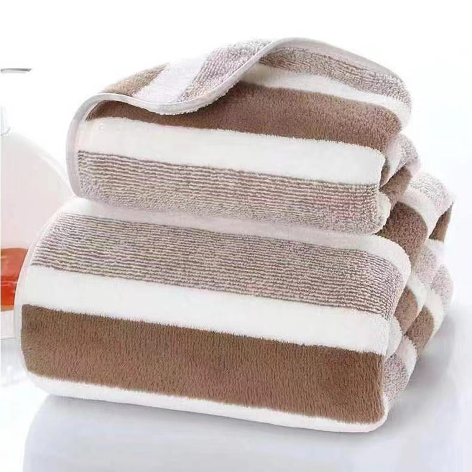 Asciugamano LAWENA 100x150 Cm - 100% Cotone, A Righe Bianche E Nere, Super Assorbente E Morbido, Per Bagno E Spiaggia