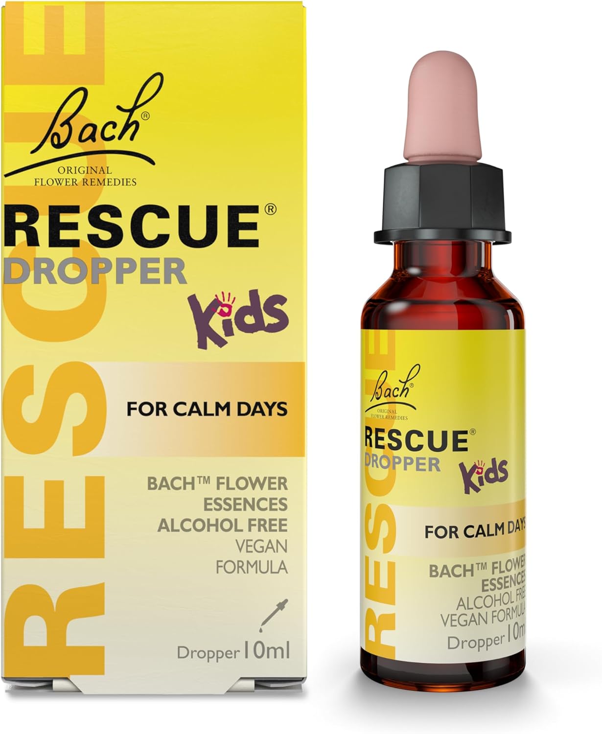 Rescue Remedy Kids Calm Days Dropper, Promotes & Maintains Everyday Calm, Flower Essence Formula, Alcohol Free, Managing The Stress of Tests, Travel & Adapting to New Surroundings, 10ml Dropper