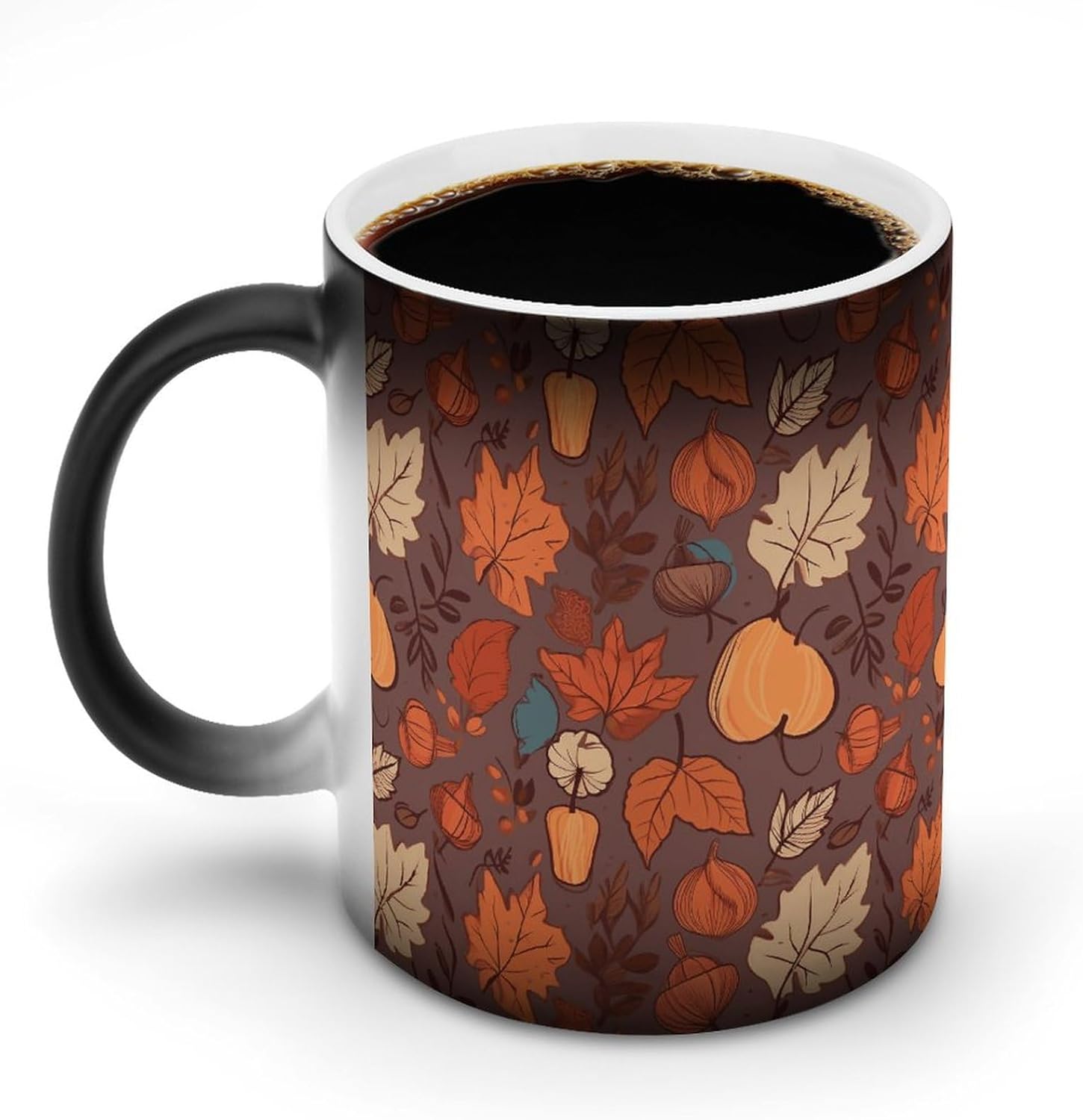 Color Changing Mug Fall Printed Ceramic Coffee Mug Heat Changing Sensitive Mug Magic Heat Changing Coffee Mug Novelty Coffee Mugs