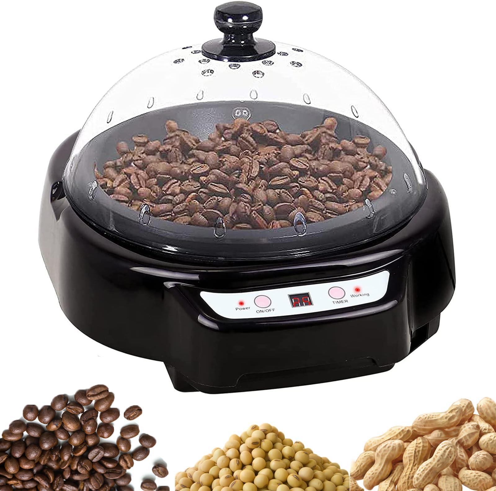 500W Household Coffee Roaster, 500g Coffee Bean Roasting Machine Electrical Coffee Baking Machine Temperature Adjustable Dried for Sesame