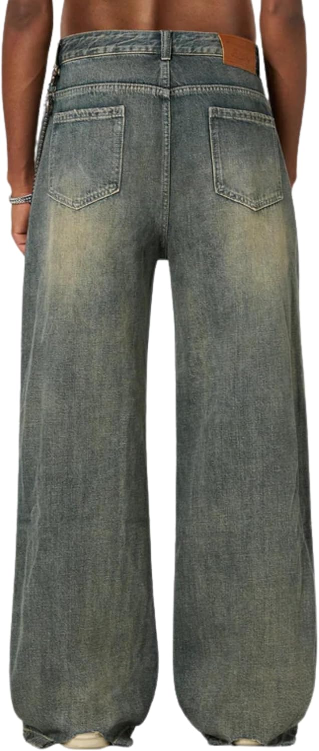 Aelfric Eden Womens Baggy Jeans with Cut Off Hem Vintage Distressed Wide Leg Denim Pants Loose Fit Casual Trousers - Image 7
