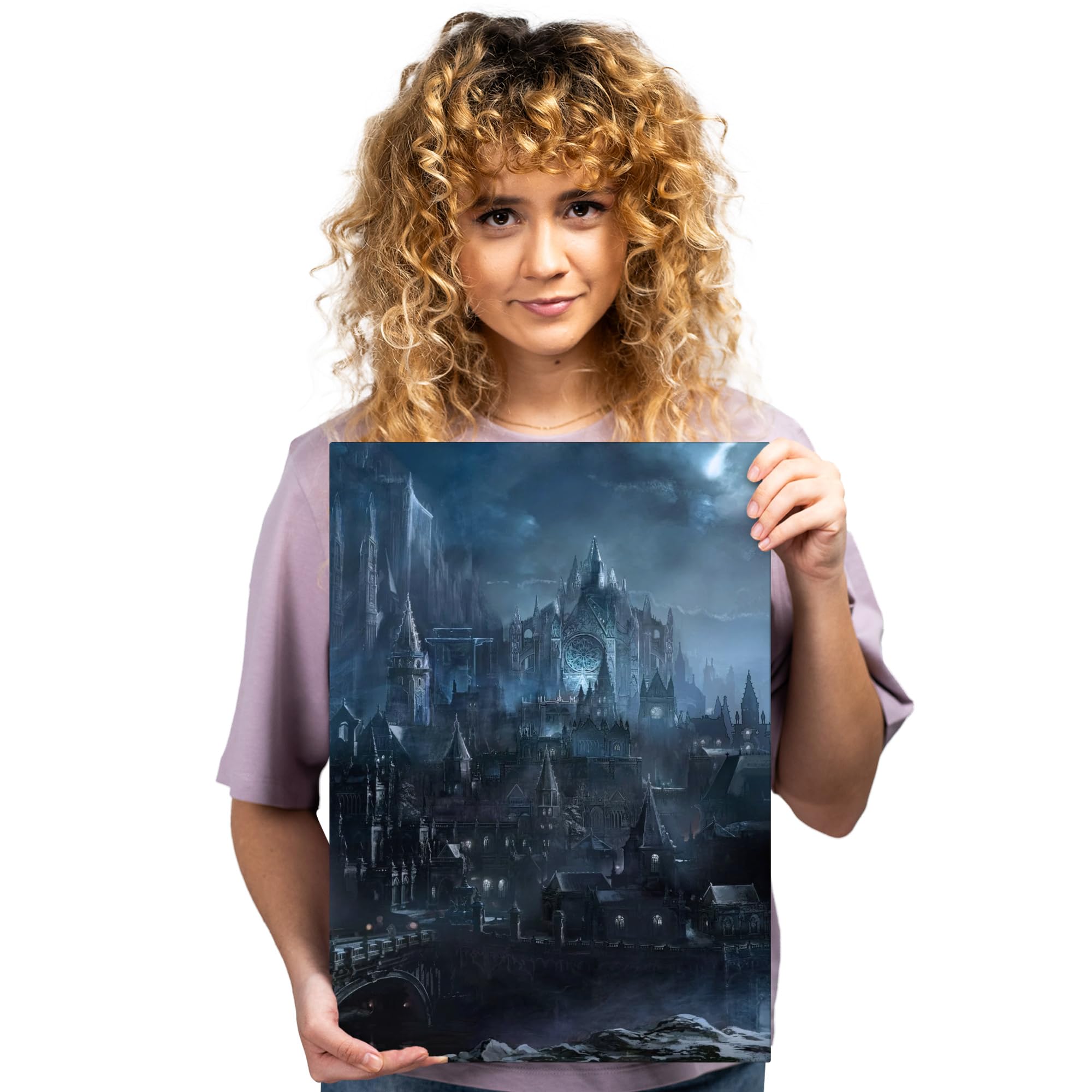 Displate Affiche Métallique Dark Souls - Lordran - Irithyll of Boreal Valley - Déco Maison Chambre - Cadeau - Decoration Murale Salon Metal Poster 32 cm x 45 cm