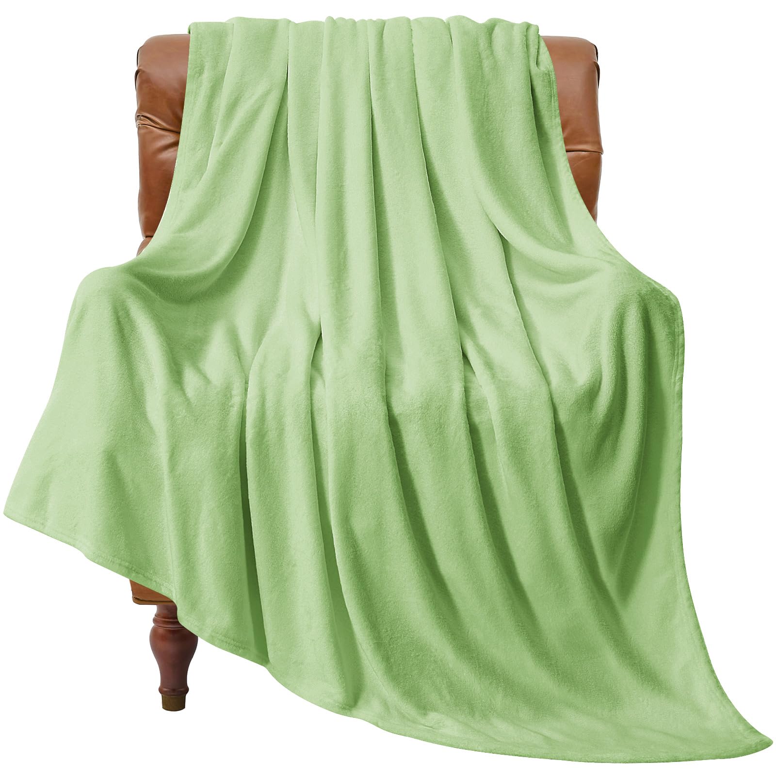 BEDELITE Fleece Blanket Twin Size Grass Green Throw Blankets for Couch &amp; Bed, Luxury Plush Cozy Fuzzy Blanket 60x80 inches, Super Soft Warm Lightweight Throw Blanket for Travel Camping