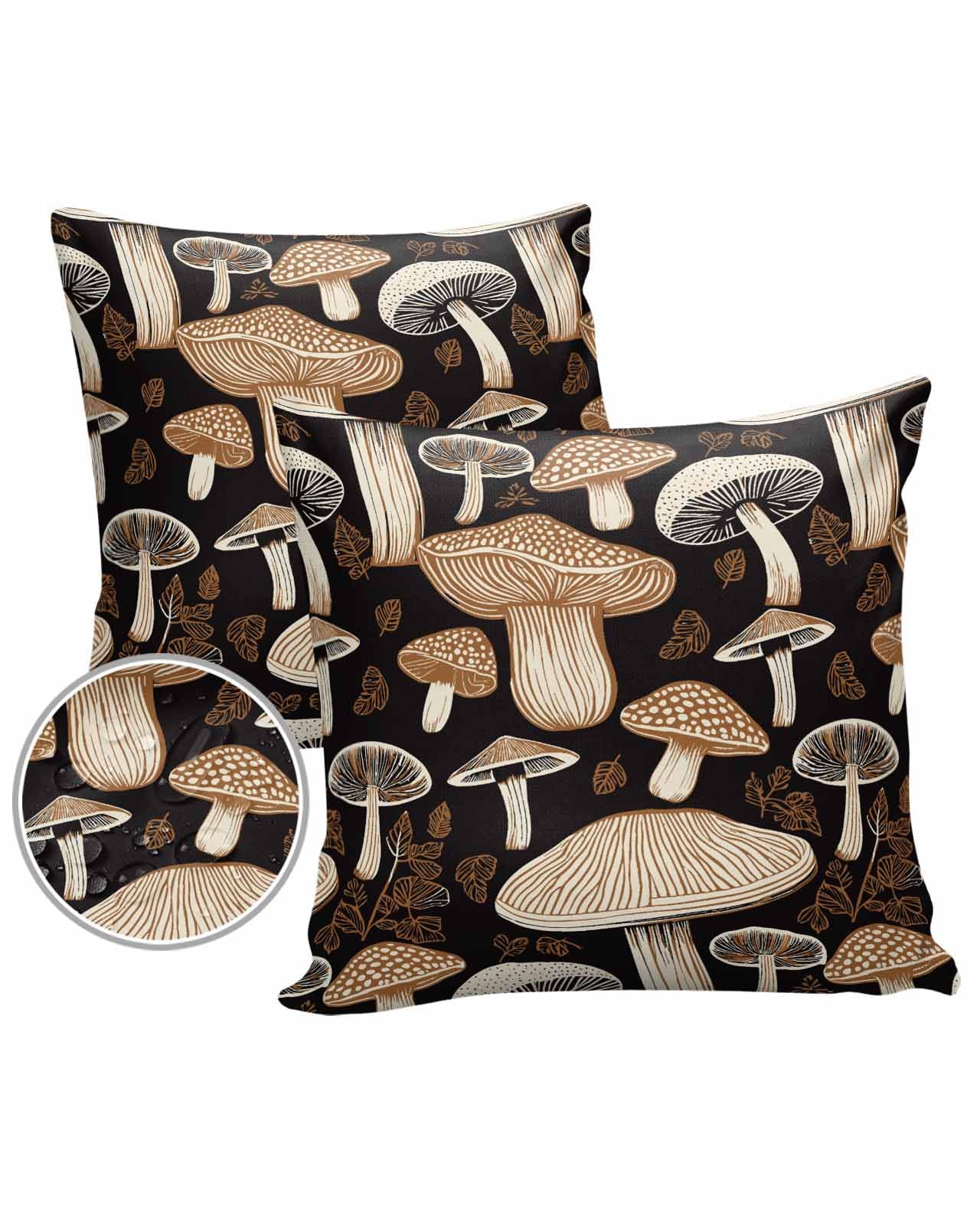 LEOKOTI Mushroom Outdoor Pillow Covers 16