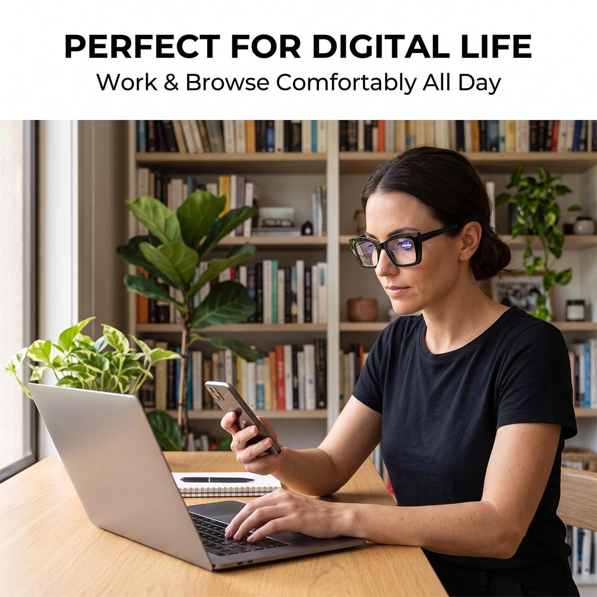 Gafas de Lectura para Mujer, Gafas de Presbicia Ojo de Gato Filtro Luz Azul | Montura ligera con bisagras de muelle, antifatiga para ordenador y pantallas