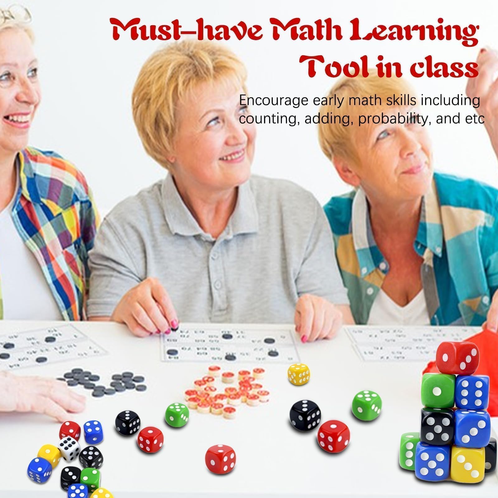 30 Pezzi Dadi Colorati a 6 Facce,22mm D6 dadi in acrilico ,6 Facce Game Dice a cubetti in acrilico con sacchetto a cubo nero,per Poker,Giochi da Tavolo, Giochi con Dadi e Matematici ,poker