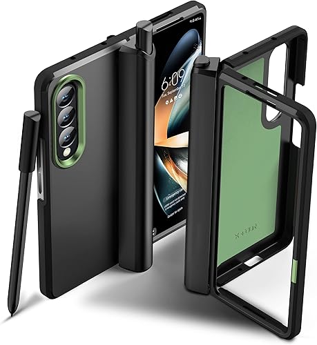 Funda compatible con Galaxy Z Fold 4 con S Stylus Pen - Funda Samsung Fold 4 - Rojo