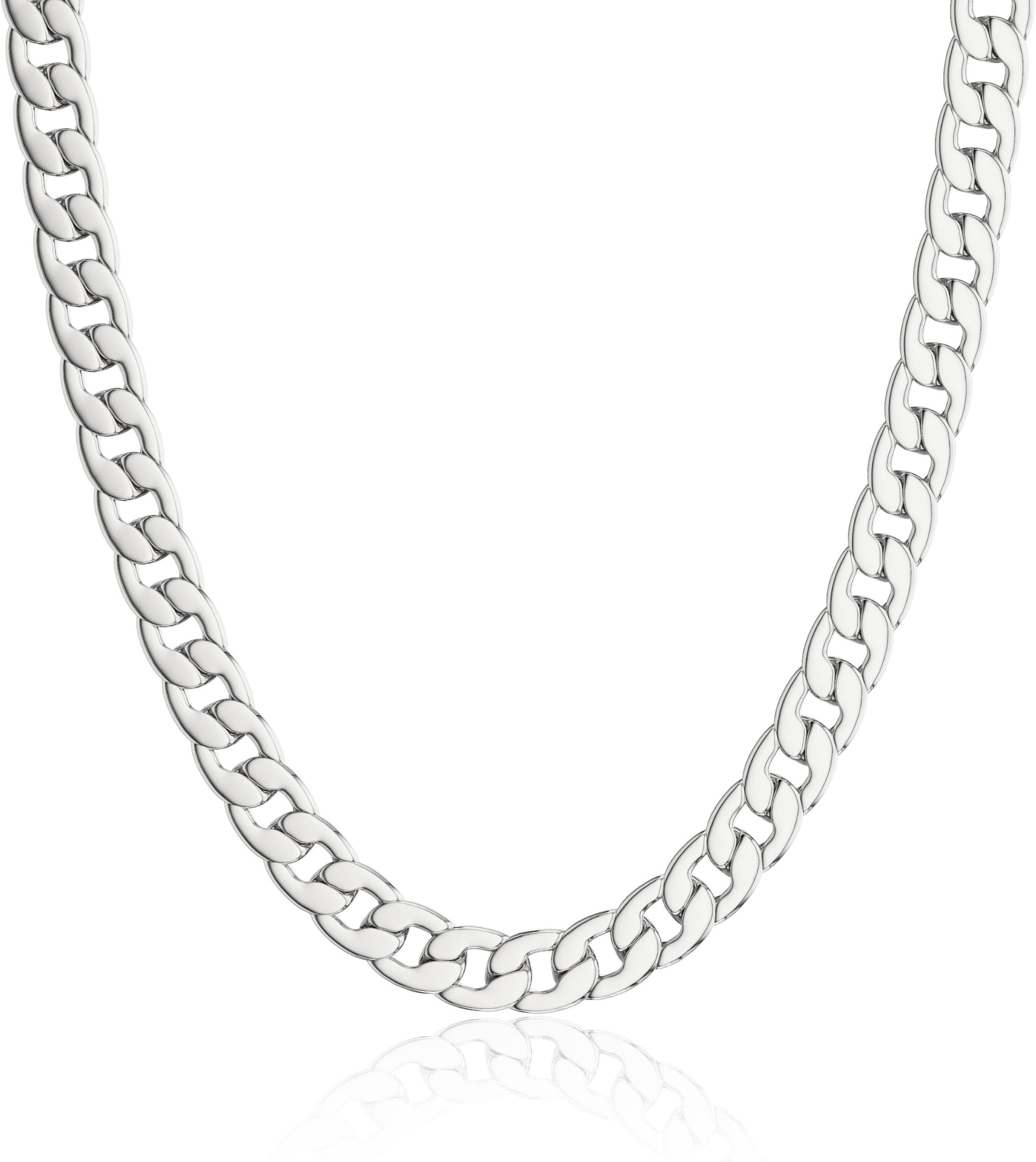 Moodear Gold Necklace for Women 14K Dainty Chunky Gold/Sliver Chain Necklace Cuban Link Paperclip Chain Choker Toggle Clasp Layered Pearl Pendent Necklace for Women Trendy Fashion Jewelry