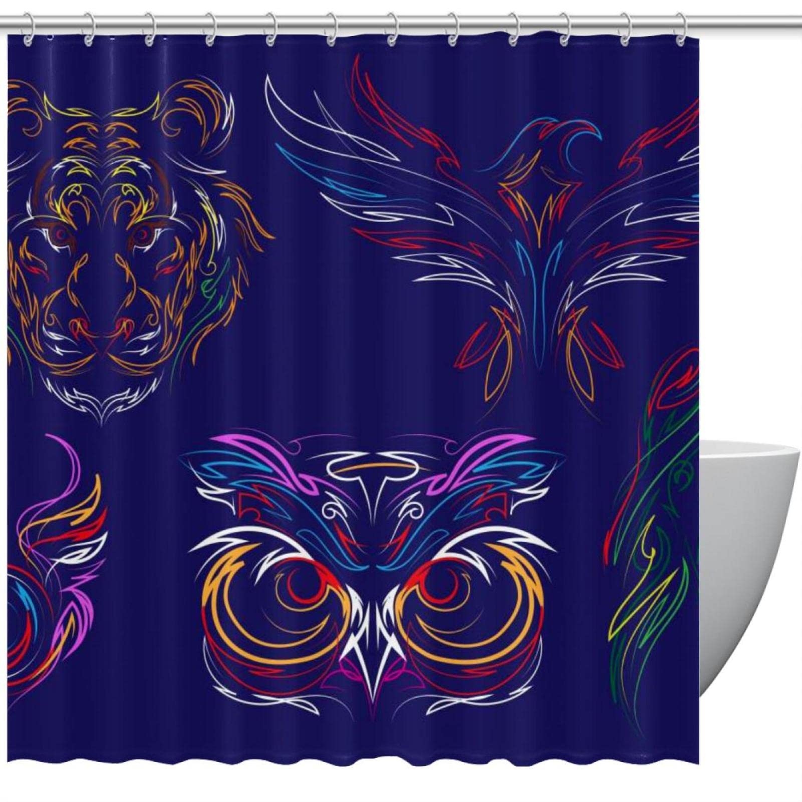 Rideau de douche à rayures en textile de qualité supérieure 168x183