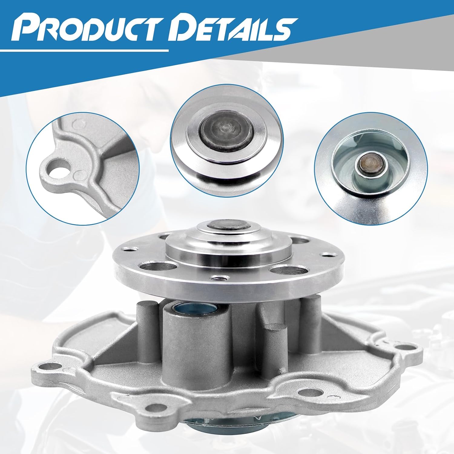 Engine Water Pump Kit With Gasket, Compatible with Chevy, Cadillac, GMC, Pontiac, SAAB, Saturn, Suzuki - Acadia Traverse Impala Equinox Malibu Aura Camaro XTS STS SRX CTS Torrent Terrain, and More