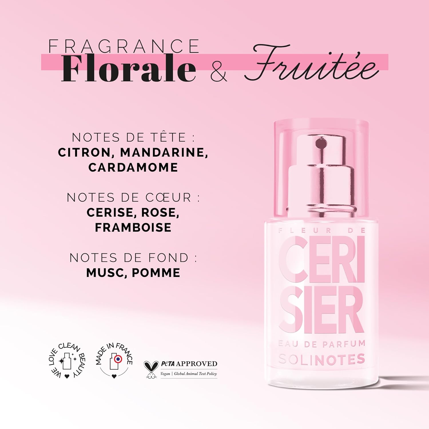 SOLINOTES Cherry Blossom Perfume for Women - Eau De Parfum | Delicate Floral and Soothing Scent - Made in France - Vegan - 0.5 fl.oz - Image 5