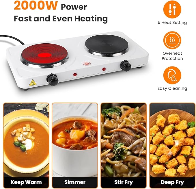 Estufa Eléctrica 2 Puestos 16.93 in Corriente Doméstica miniatura 5