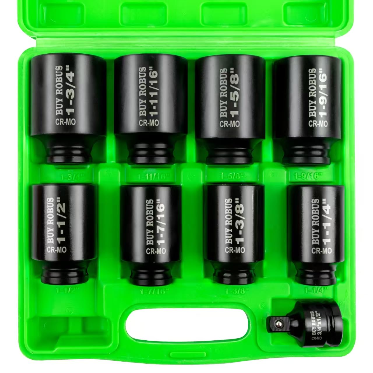 BUYROBUS 9-Piece Standard SAE Deep Axle Nut Sockets Set