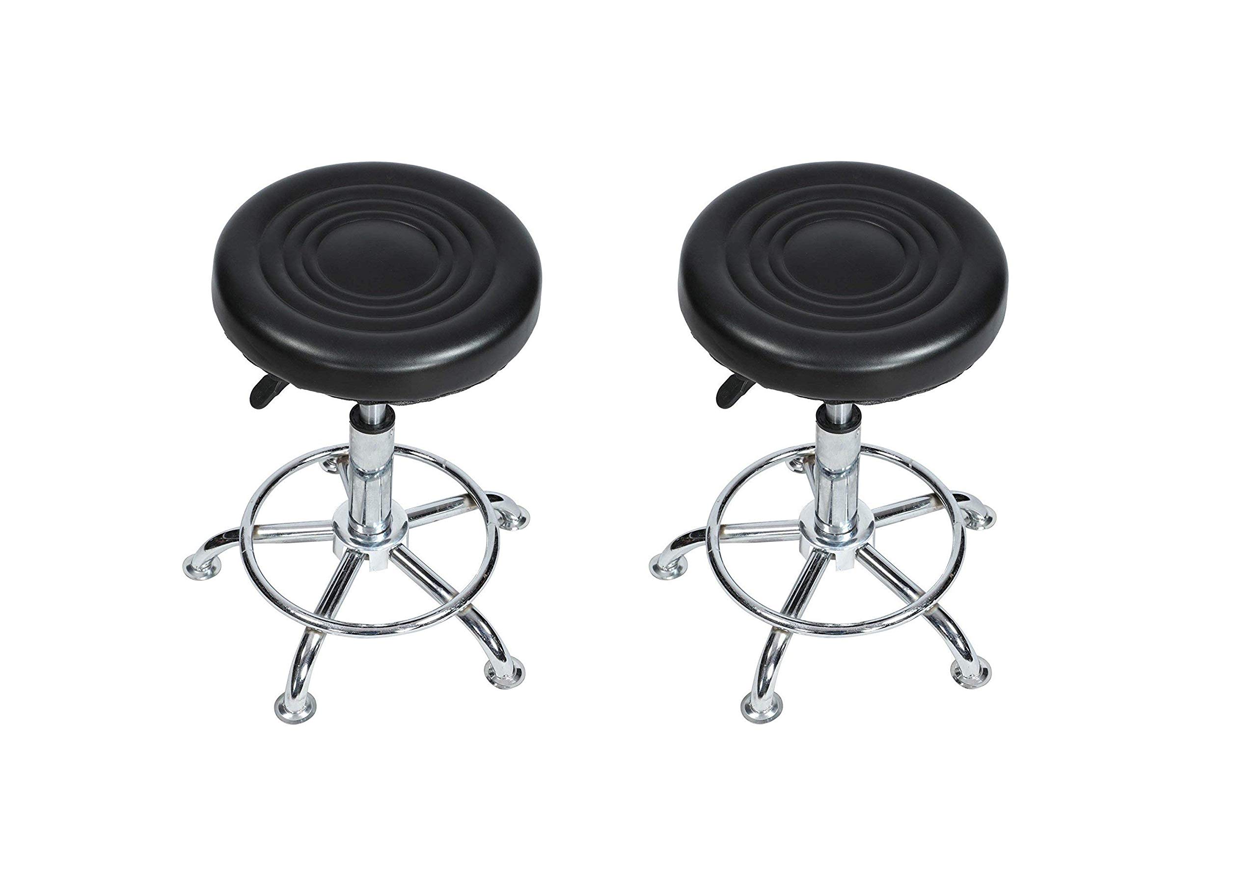 YANA Adjustable Stool-Doctor/Kitchen Stool/Office Stool/Chair/Cafeteria Stool/Bar Stool (Black) (Set of 2)