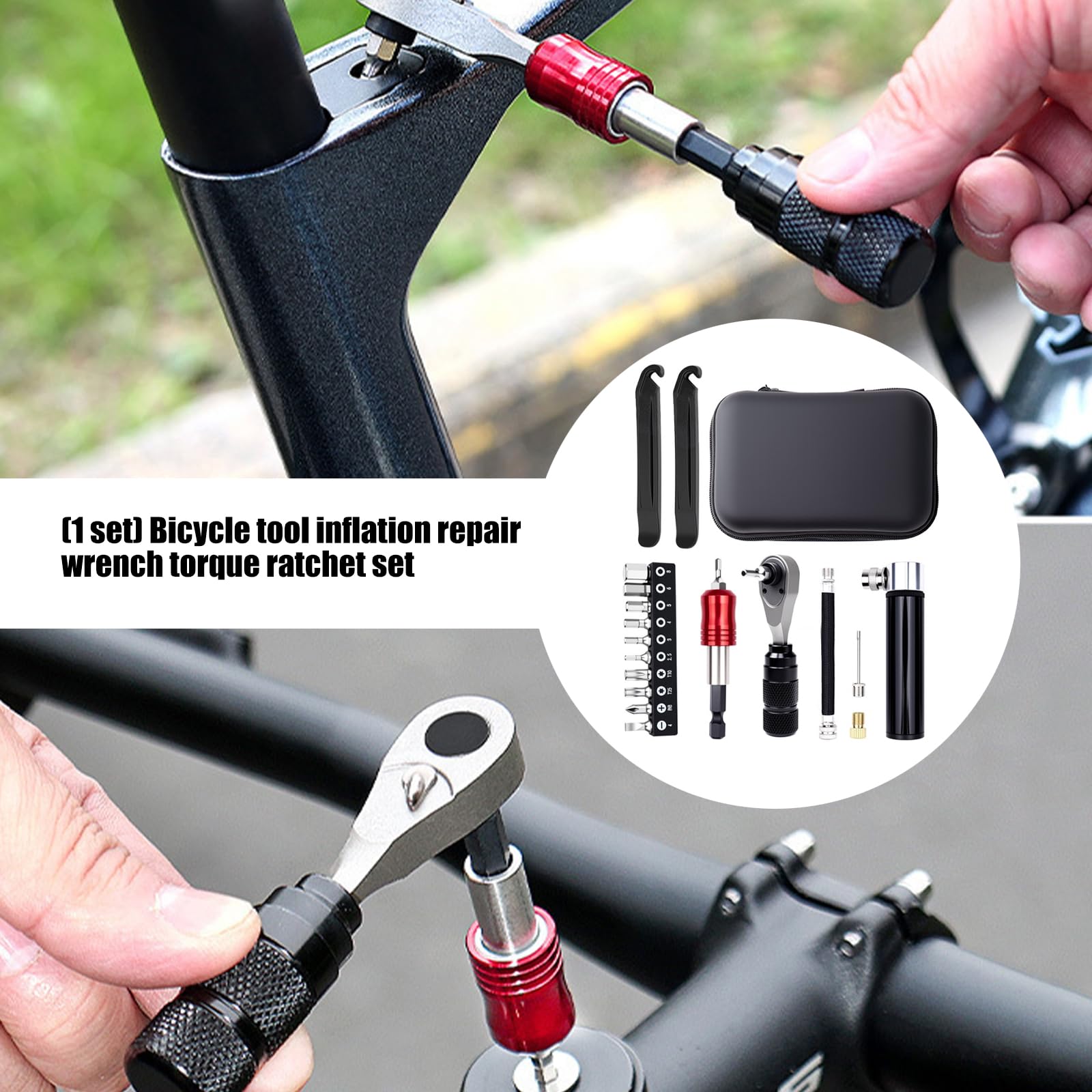 Attrezzatura da guida premium con struttura in alluminio rinforzato e custodia protettiva per accessori per bici e manutenzione