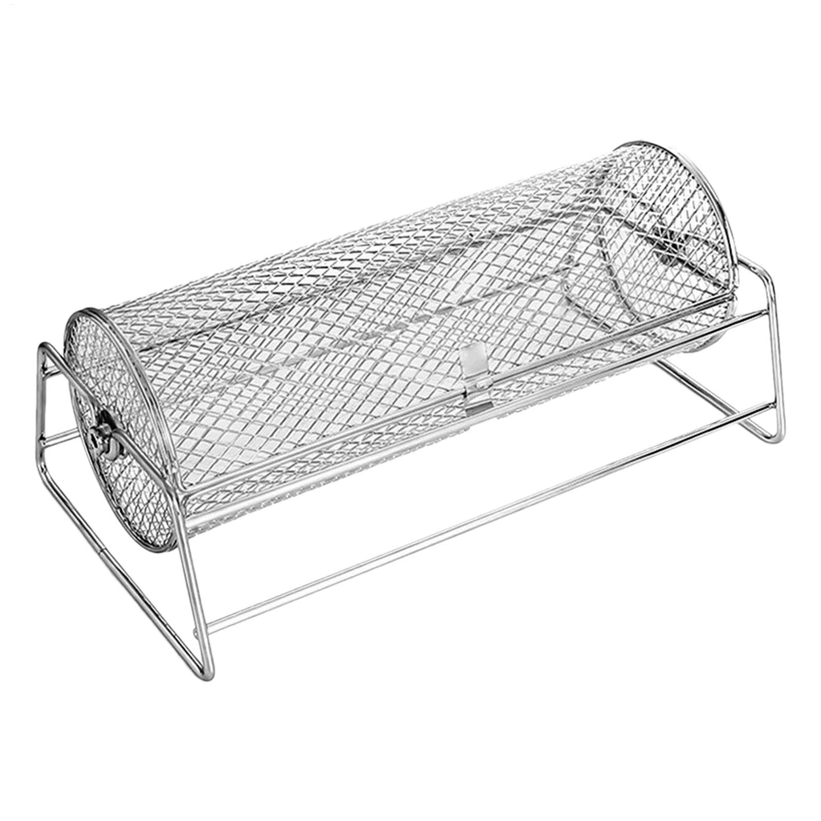 Panier barbecue roulant en inox outdoor grill basket pour légumes et crevettes
