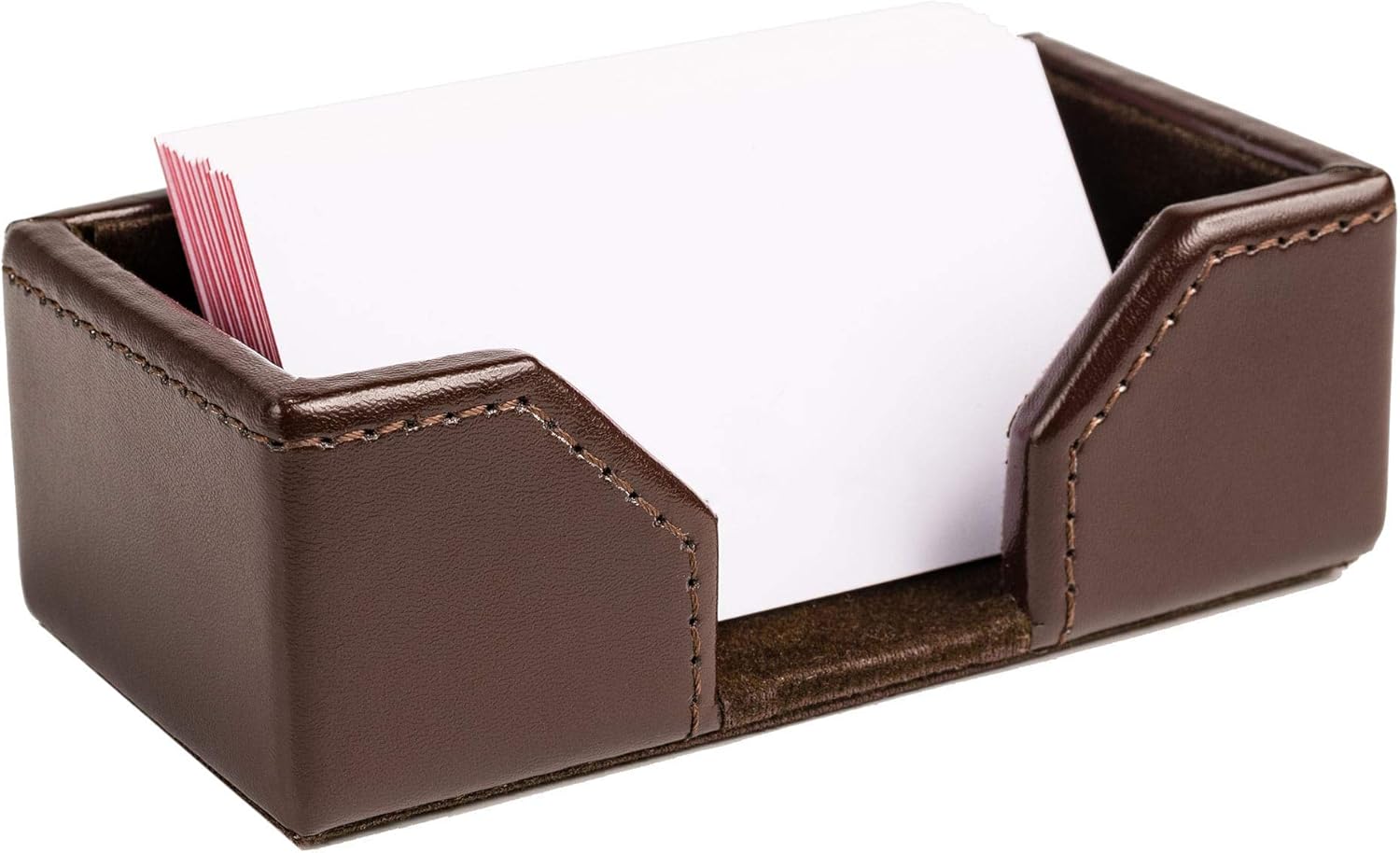 Dacasso Dark Brown Bonded Leather Business Card Holder