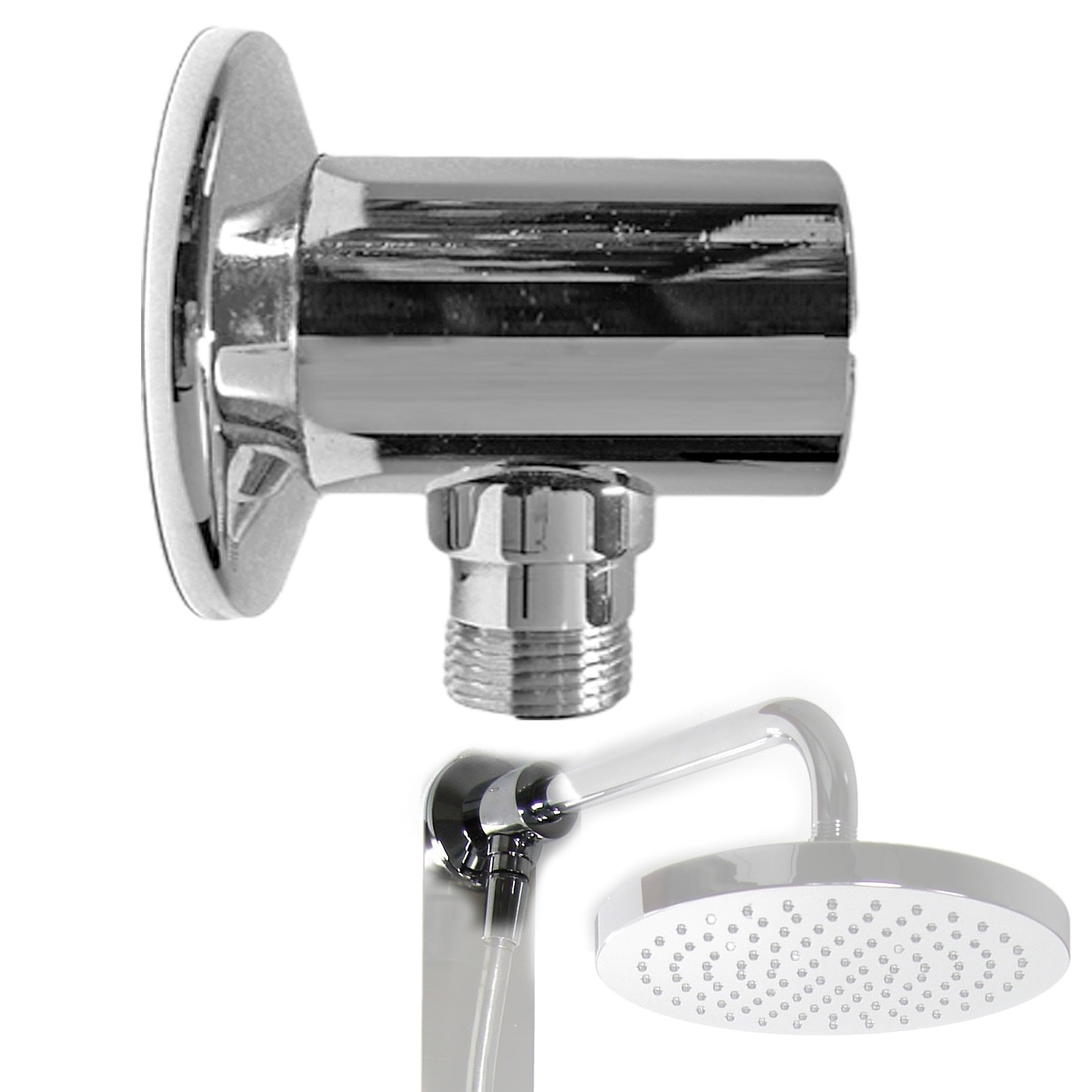BAGNOCLIC - Deviatore a Pressione Foxy in Ottone Cromato | Con Rosone e Niplex 1/2x1/2 | Attacco Universale Standard | Permette Uso Soffione + Doccetta | Facile da Installare