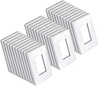 BESTTEN 30 Pack Screwless Wall Plates USWP6 Snow White Gloss 1-Gang Decorator Outlet Switch Covers 4.69x2.91"