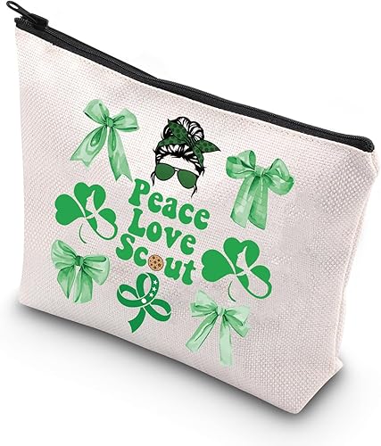Miniatura 8 de WCGXKO Scout Gift Peace Love Scout Bolsa de maquillaje Bolsa de viaje para Scouting Journey Scout Bridging Ceremonia Regalo, Bolso Scout, Correa de