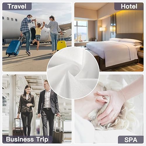 Miniatura 5 de IVYEA Sábanas desechables para viajes, esenciales de hotel, artículos esenciales de viaje, sábanas desechables portátiles para hotel, con funda de