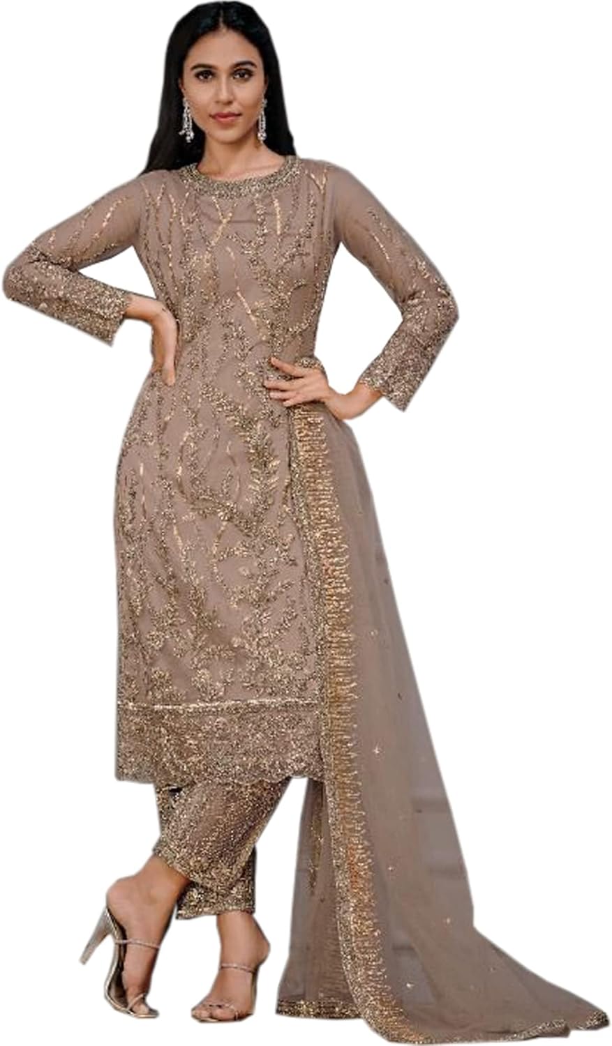 Pakistani Stylish With Embroidery Work Wedding Wear Salwar kameez Pant Suits Ready to Wear