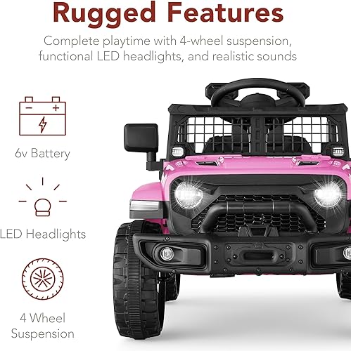 Miniatura 6 de Best Choice Products Juguete de paseo para niños de 6 V, mini camión, auto de juego eléctrico con control remoto para padres, suspensión de 4