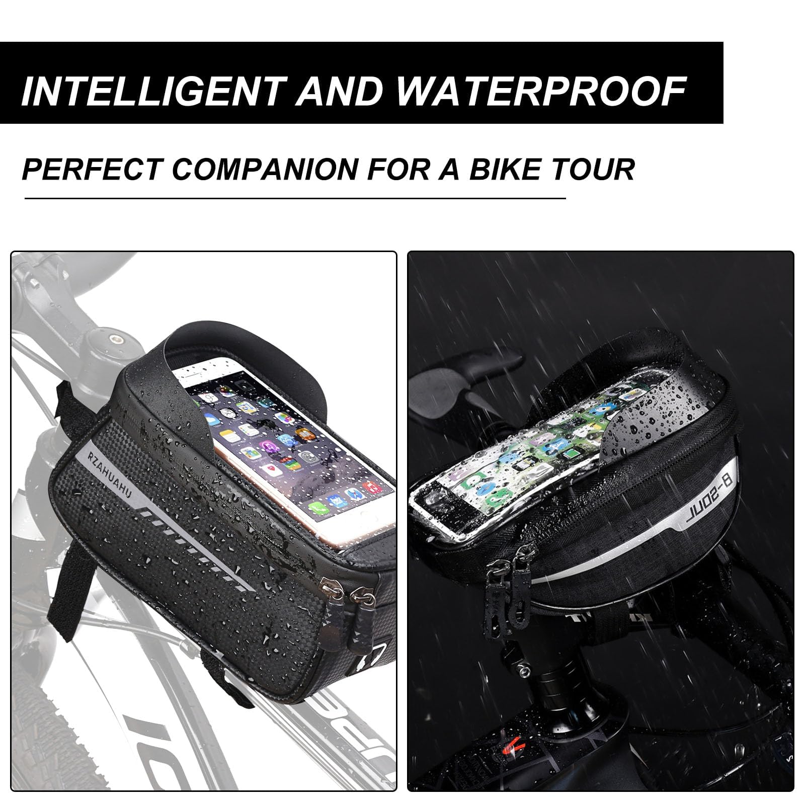 Borsa da Bicicletta per Telaio Anteriore Impermeabile – Borsa Portaoggetti con Touch Screen, Ideale per Città, MTB e Uso Quotidiano, Accessorio Essenziale per Ciclisti