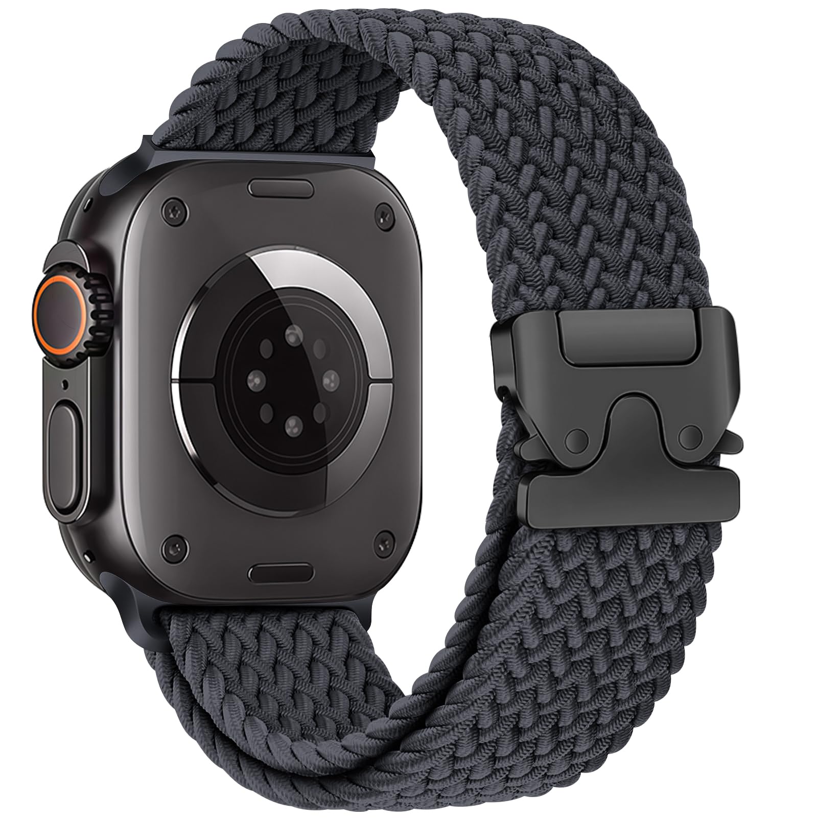 Braided Solo Loop for Apple Watch Ultra 3/2 Bands 49mm 46mm 45mm 44mm 42mm Men/Women,Parachute Buckle Stretchy Elastic Nylon Sport Strap Wristband for