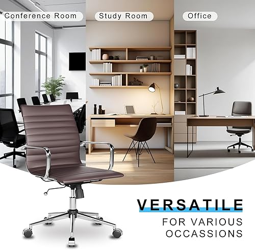 Miniatura 7 de Silla ergonómica de oficina con ruedas y reposabrazos, silla giratoria ajustable de alta resistencia para el hogar y la oficina, asiento de 22.83