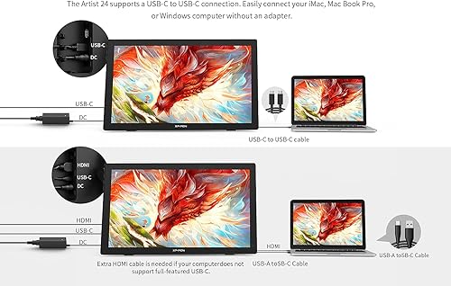 Miniatura 60 de XPPen Artist 22 2ª tableta gráfica de computadora 122% sRGB con función de inclinación, lápiz capacitivo sin batería, soporte ajustable, pantalla
