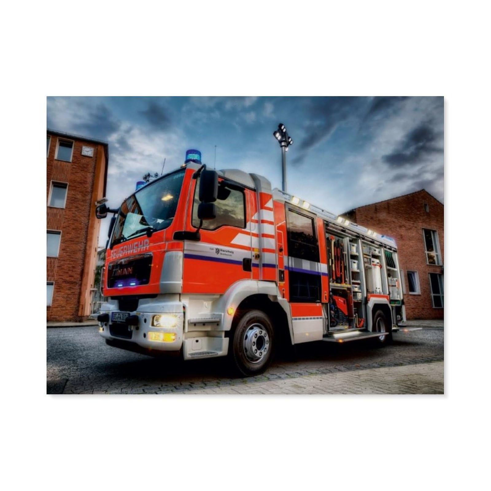 Gsbrsnts A5 Paint By Numbers，Emergency Firefighting Vehicle，Landscape Kit For Adults Beginner Diy Oil Painting(30X40cm-F82