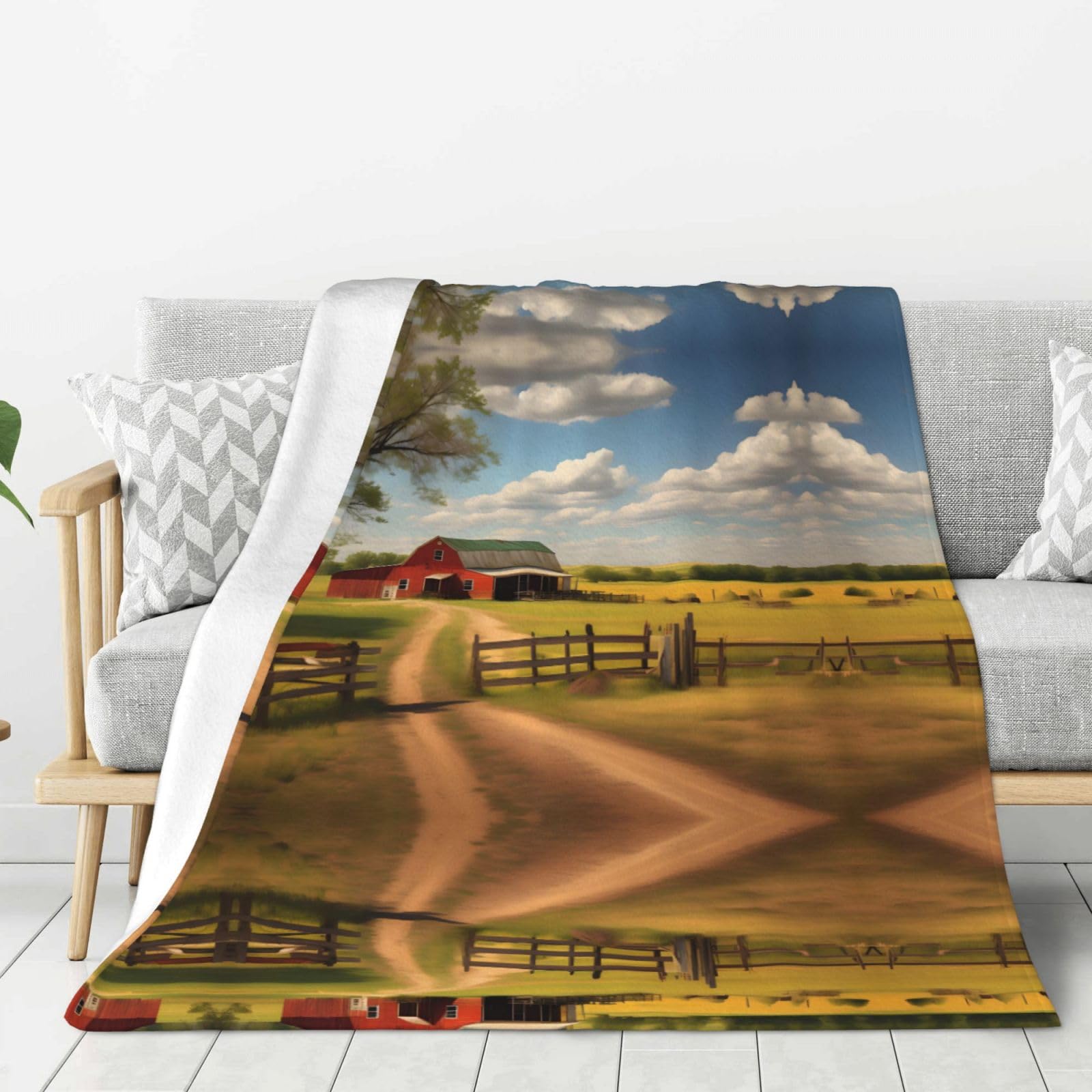 Couverture flanelle douce Ranch View grand plaid pour lit - 8
